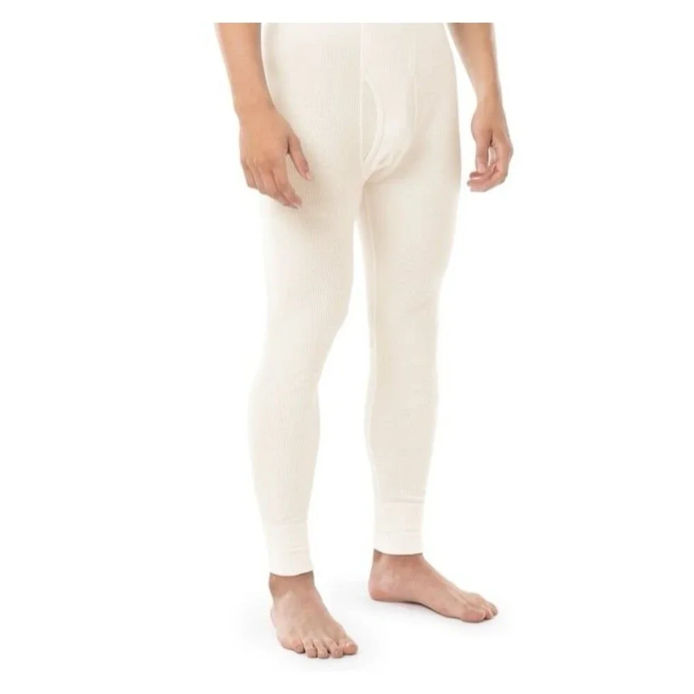 Vintage Fruit of the Loom Thermal Long Johns White Size Large USA Made